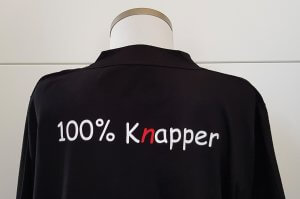 Kappers shirt bedrukt achter