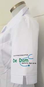 Logo opdruk mouw De Dam