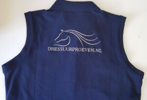 Dressuurproeven rugborduring zilver